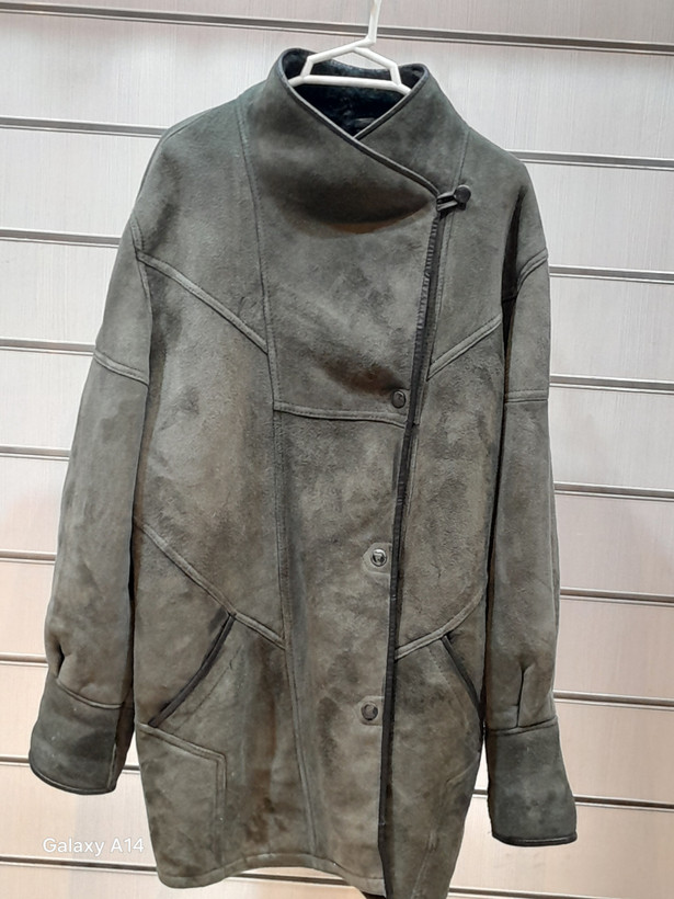 اورکت مردانه پوست بوفالو اصلی برند leather SAJAD بادام بسیار بالا