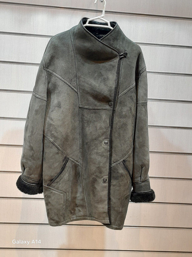 اورکت مردانه پوست بوفالو اصلی برند leather SAJAD بادام بسیار بالا
