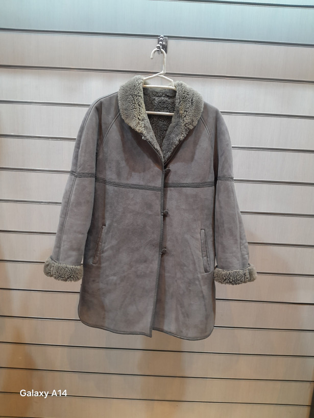 اورکت مردانه پوست بوفالو یقه پوست گوسفندمیرینوس اصلی برند leather SAJAD بادام بسیار بالا
