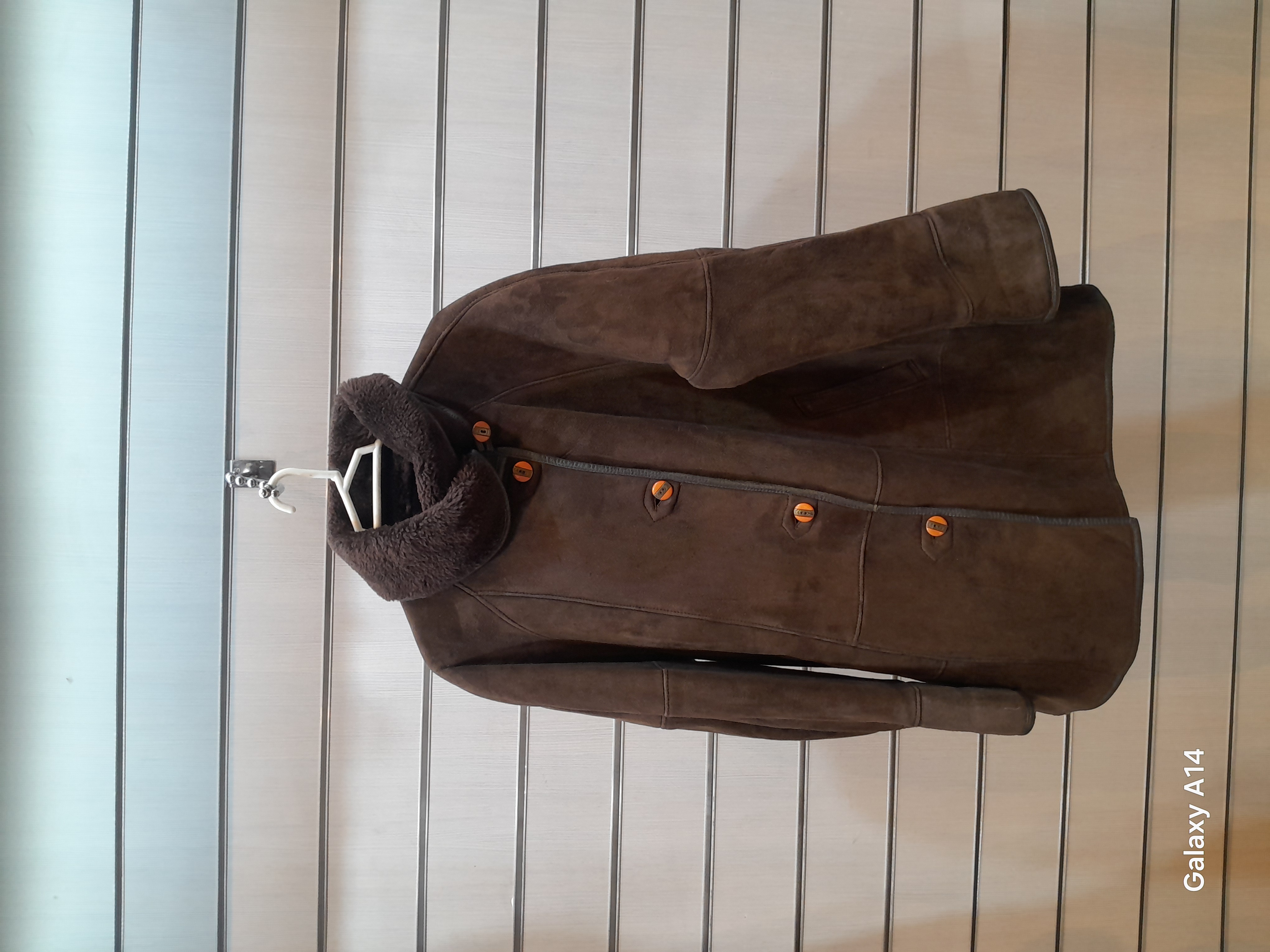 اورکت یونیسکس پوست بوفالو اصلی برند leather SAJAD بادام بسیار بالا