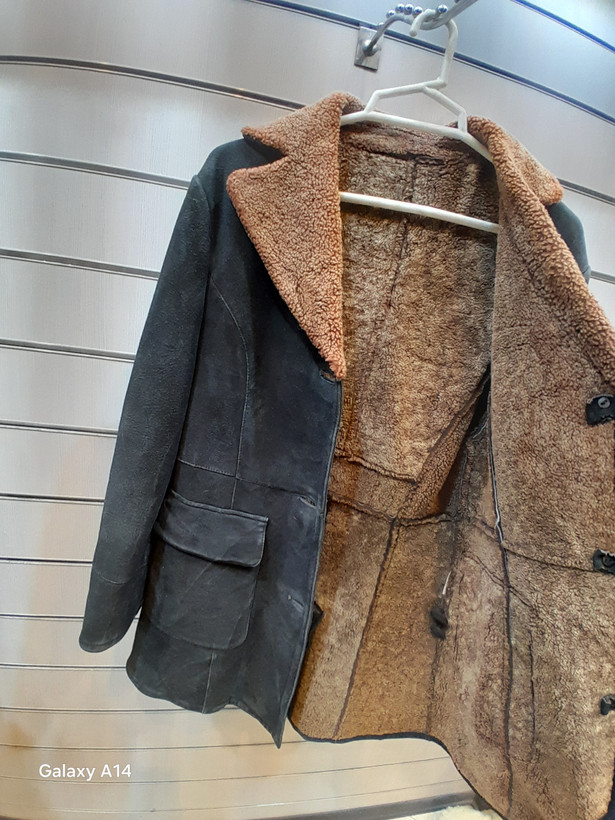 اورکت یونیسکس پوست بوفالو اصلی برند leather SAJAD بادام بسیار بالا
