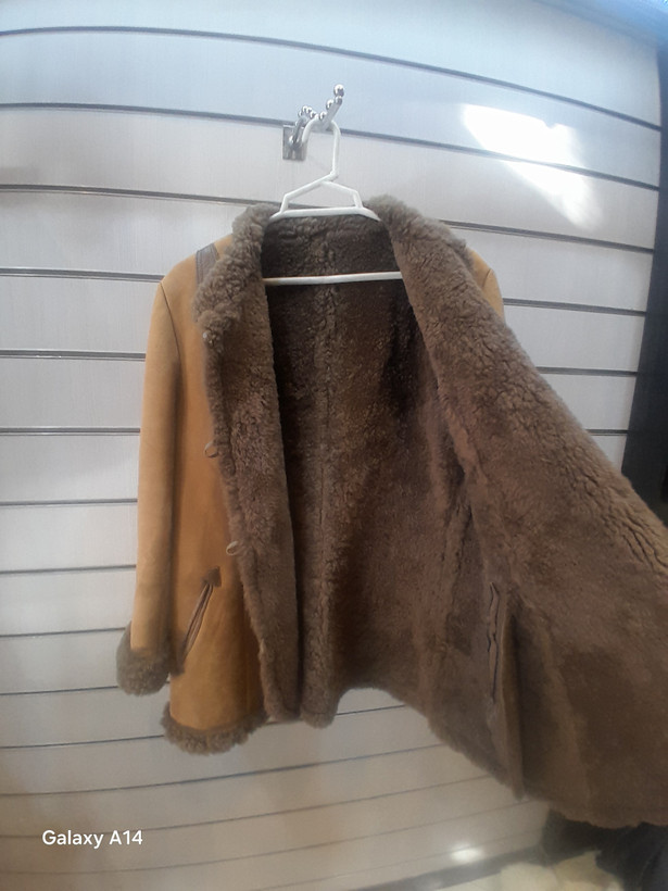 اورکت زنانه پوست بوفالو اصلی برند leather SAJAD بادام بسیار بالا