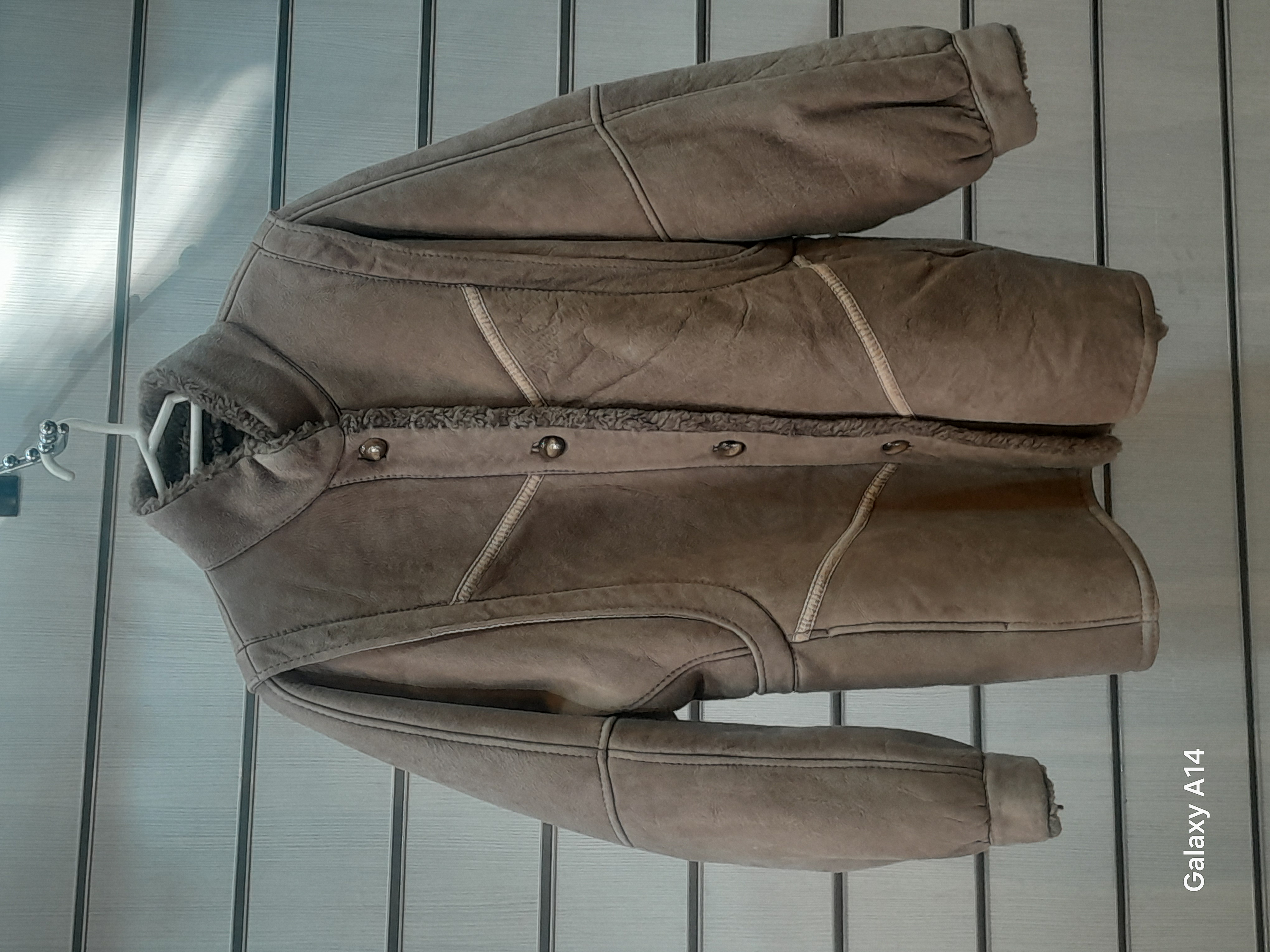 اورکت یونیسکس پوست بوفالو اصلی برند leather SAJAD بادام بسیار بالا