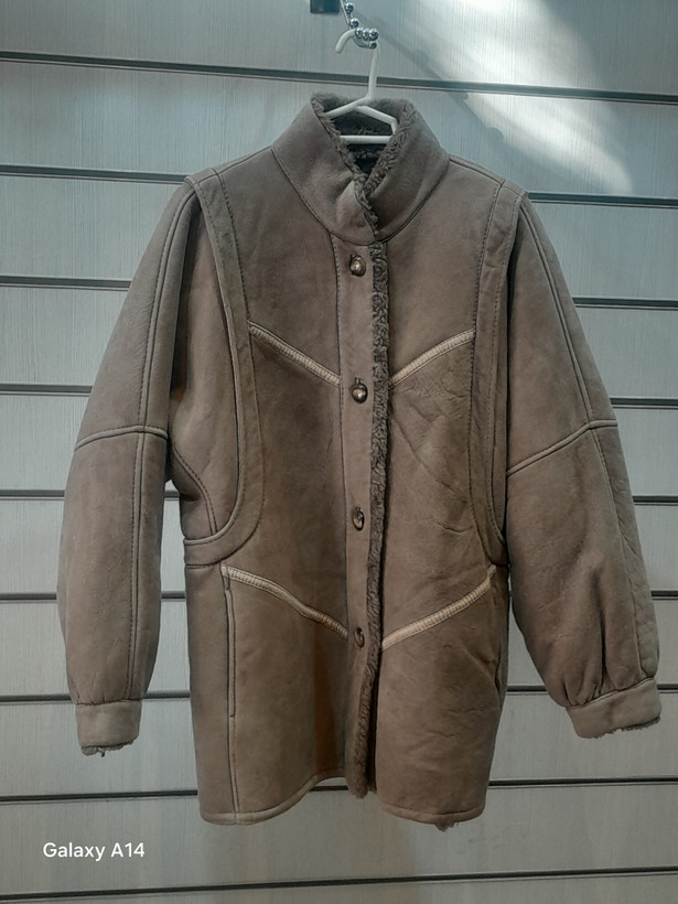 اورکت یونیسکس پوست بوفالو اصلی برند leather SAJAD بادام بسیار بالا