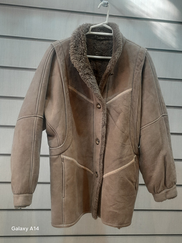 اورکت یونیسکس پوست بوفالو اصلی برند leather SAJAD بادام بسیار بالا