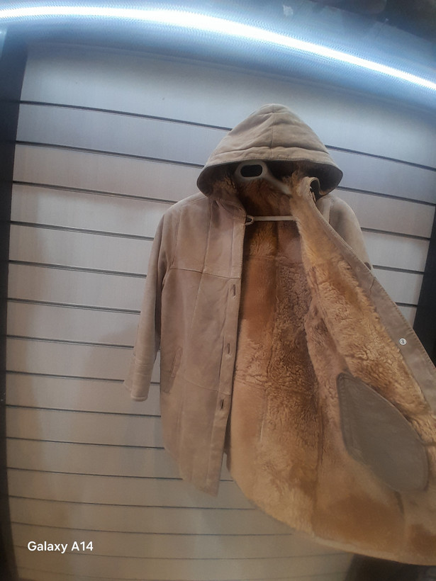 پالتو یونیسکس بوفالو اصلی برند leather SAJAD بادام بسیار بالا