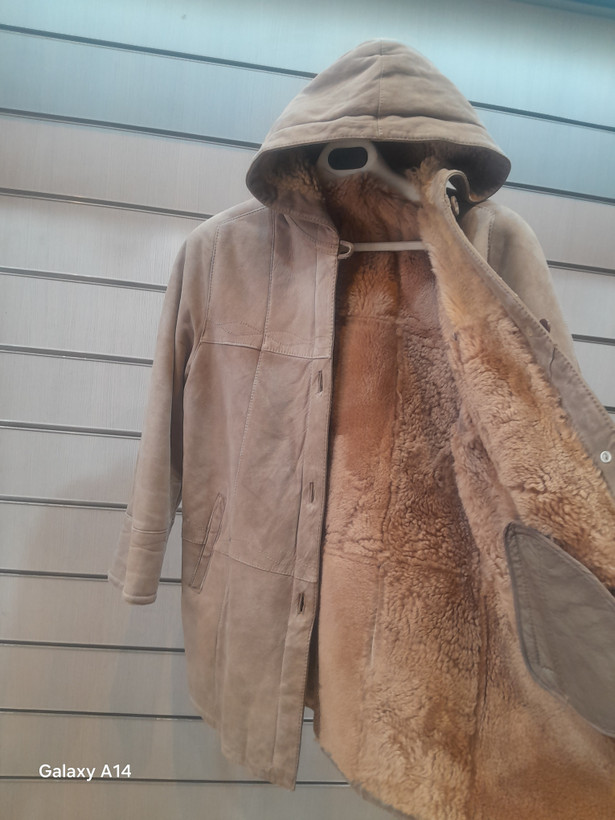 پالتو یونیسکس بوفالو اصلی برند leather SAJAD بادام بسیار بالا