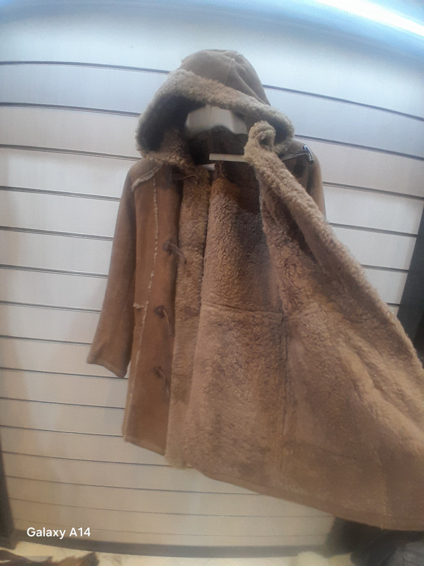 اورکت زنانه پوست بوفالو اصلی برند leather SAJAD بادام بسیار بالا