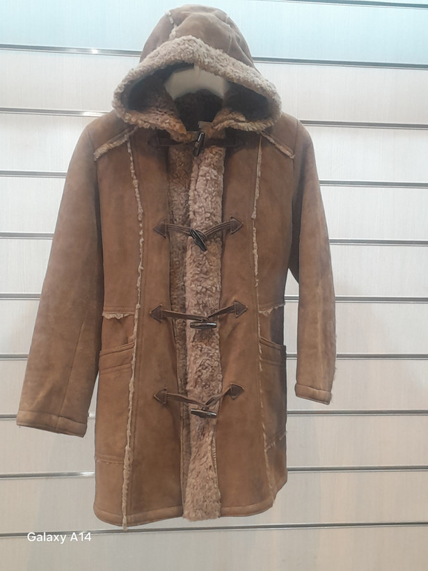 اورکت زنانه پوست بوفالو اصلی برند leather SAJAD بادام بسیار بالا