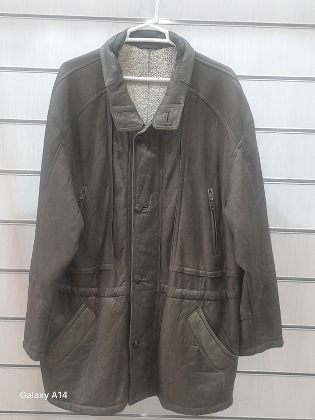 اورکت مردانه پوست بوفالو اصلی برند leather SAJAD بادام بسیار بالا