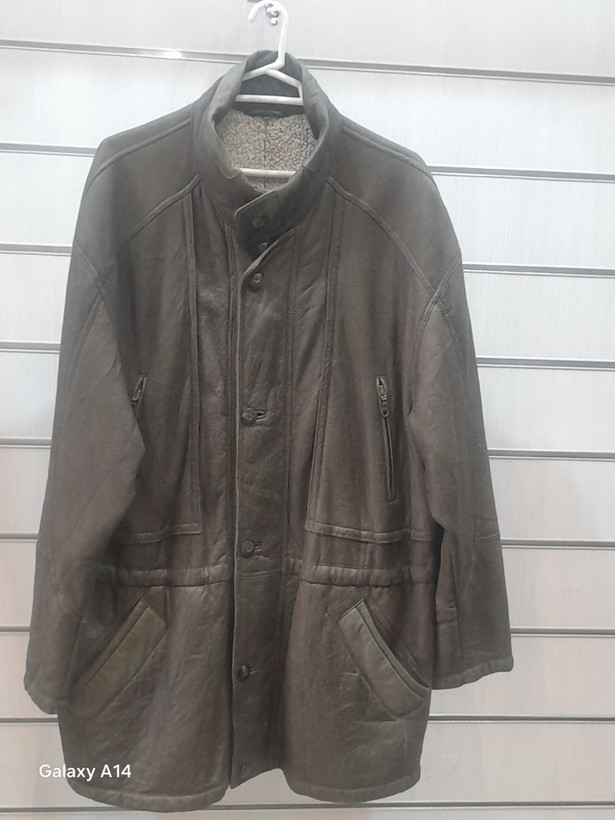 اورکت مردانه پوست بوفالو اصلی برند leather SAJAD بادام بسیار بالا