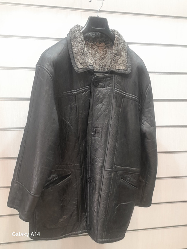 اورکت مردانه پوست بوفالو اصلی برند leather SAJAD بادام وگرمابسیار بالا
