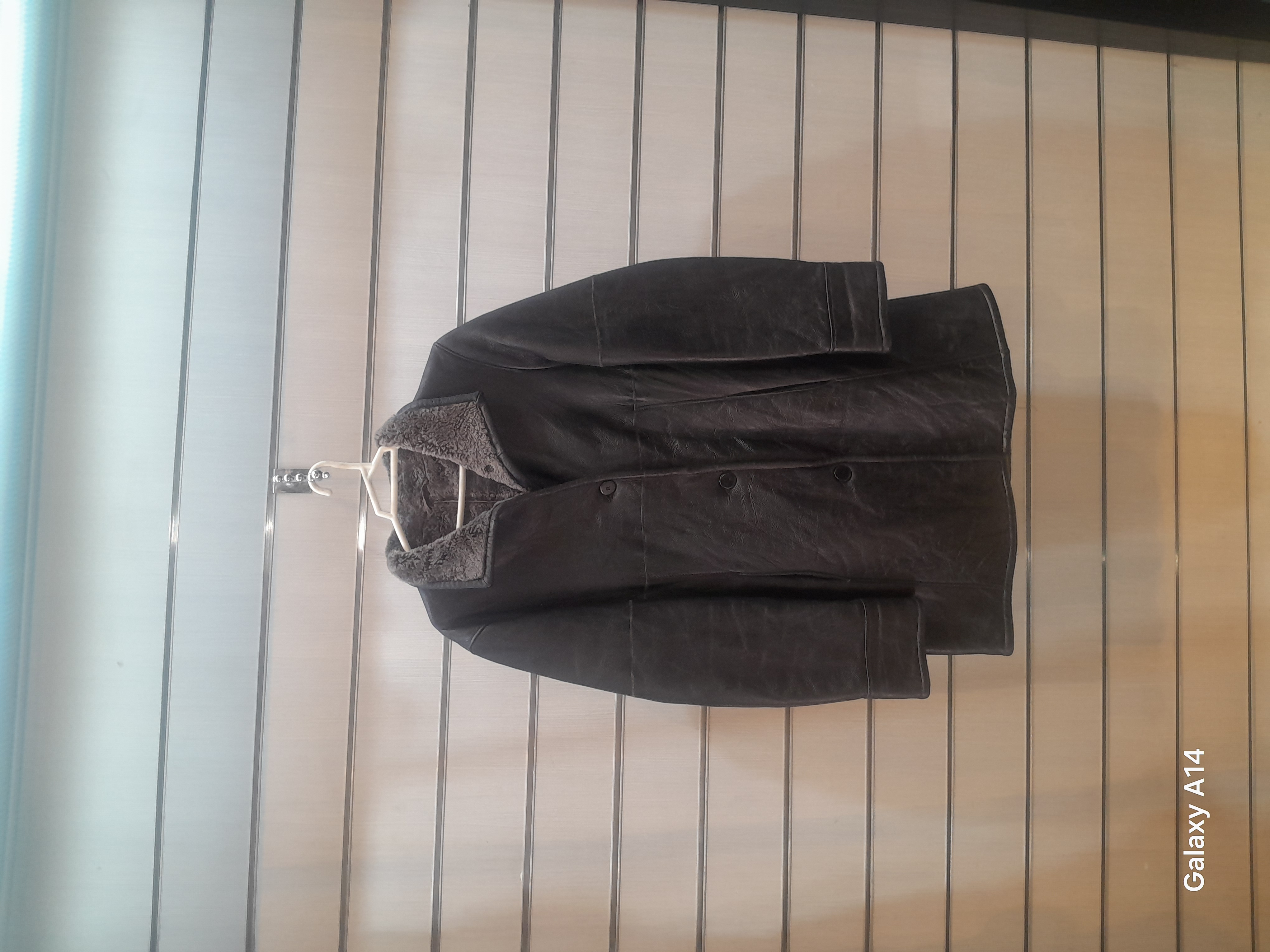 اورکت مردانه پوست بوفالو اصلی برند leather SAJAD بادام بسیار بالا