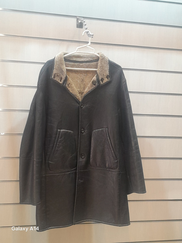 اورکت یونیسکس پوست بوفالو اصلی برند leather SAJAD بادام وگرما بسیار بالا