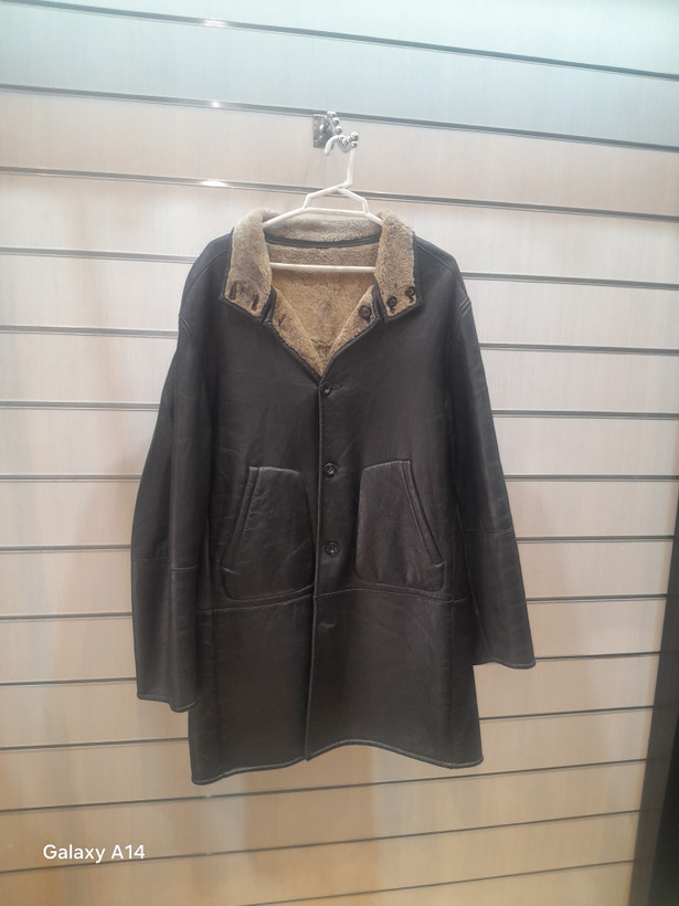 اورکت یونیسکس پوست بوفالو اصلی برند leather SAJAD بادام وگرما بسیار بالا