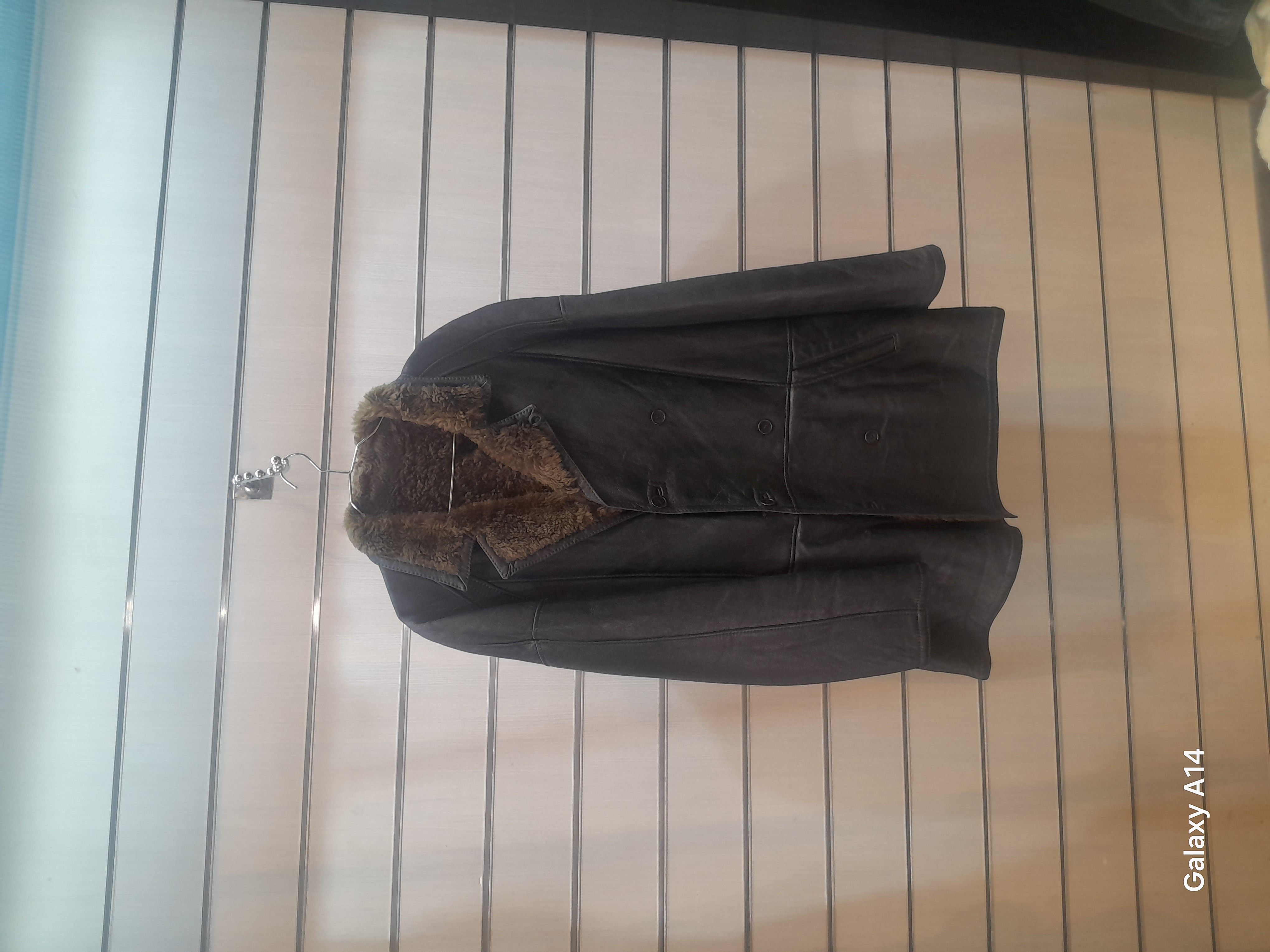 اورکت مردانه پوست بوفالو اصلی برند leather SAJAD بادام بسیار بالا