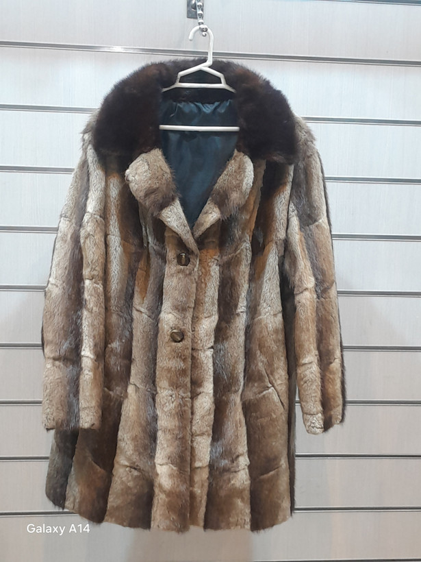 پالتو یونیسکس پوست سنجاب یقه پوست سمور طبیعی برند leather SAJAD بادوام وگرمابسیار بالا